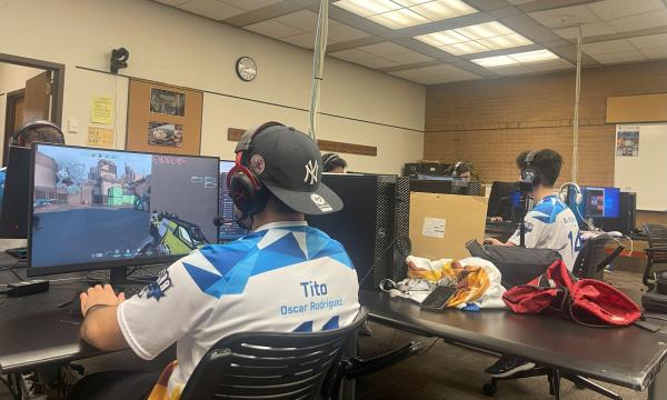 Tito, an SLCC student and esports competitor, plays Valorant, demonstrating the trajectory of modern competitive gaming. (Gerardo Galvez-Zamora, The Globe )