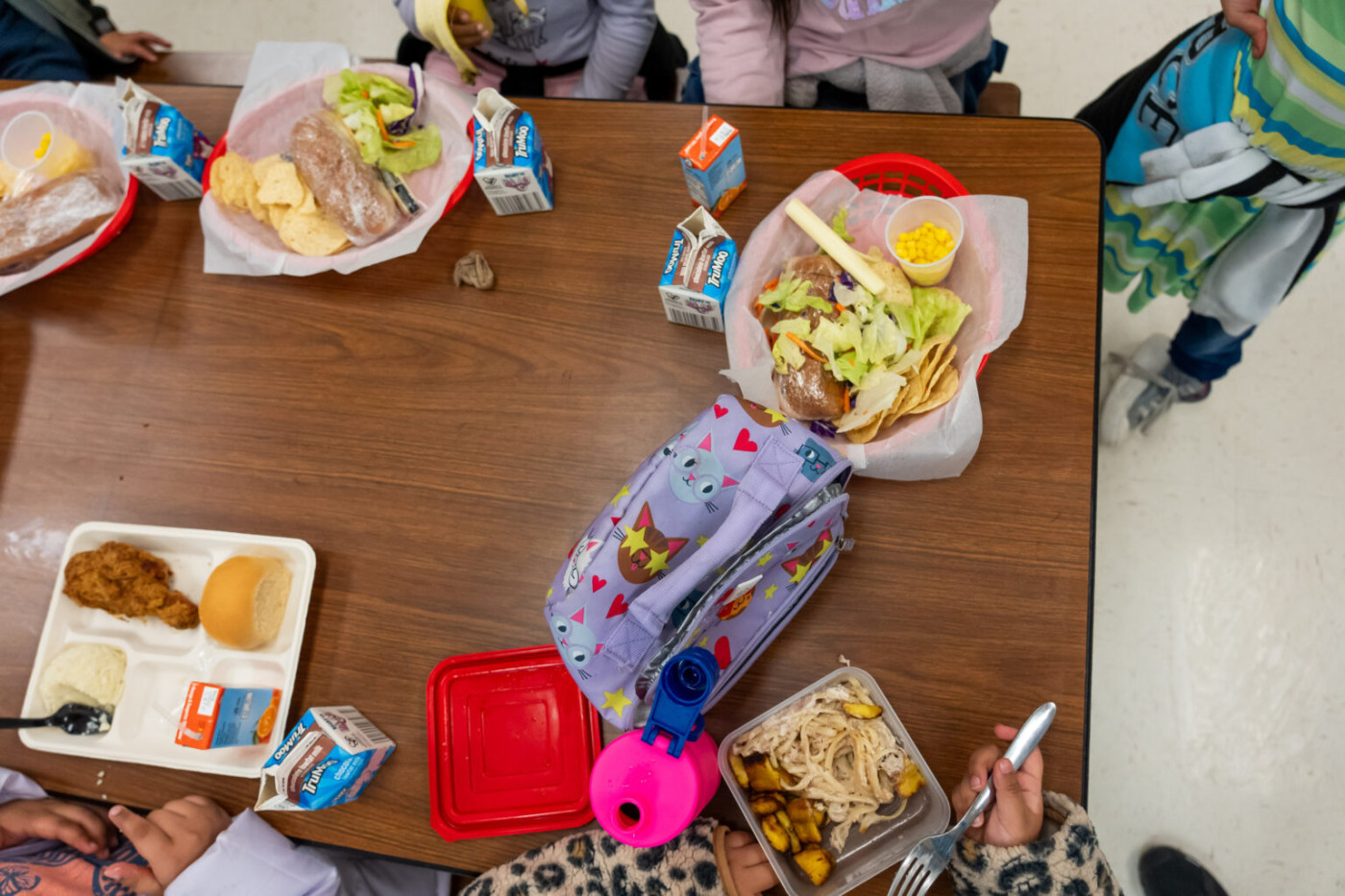 Students eat lunch at Woodrow Wilson Elementary School in South Salt Lake on Tuesday, March 12, 2024. (Photo by Spenser Heaps for Utah News Dispatch)