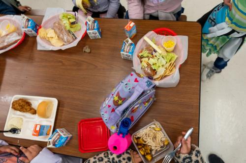 Students eat lunch at Woodrow Wilson Elementary School in South Salt Lake on Tuesday, March 12, 2024. (Photo by Spenser Heaps for Utah News Dispatch)