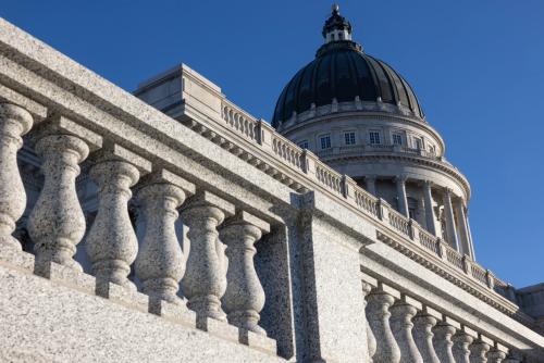 A view of the dome of the Utah State Capitol on the first day of the 2024 Utah legislative session in Salt Lake City, Jan.16, 2024.