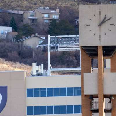 (Rick Egan | Salt Lake Tribune file photo) The bell tower above Stewart Library at Weber State University in Ogden. A "teach-in" was scheduled to be held outside the library on Friday, Oct. 3, 2025 — after a conference on censorship was canceled, after organizers said school officials wanted speakers to remove some of what they were going to present.