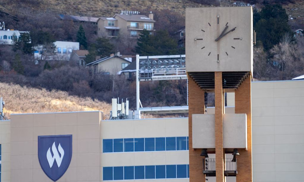 (Rick Egan | Salt Lake Tribune file photo) The bell tower above Stewart Library at Weber State University in Ogden. A "teach-in" was scheduled to be held outside the library on Friday, Oct. 3, 2025 — after a conference on censorship was canceled, after organizers said school officials wanted speakers to remove some of what they were going to present.